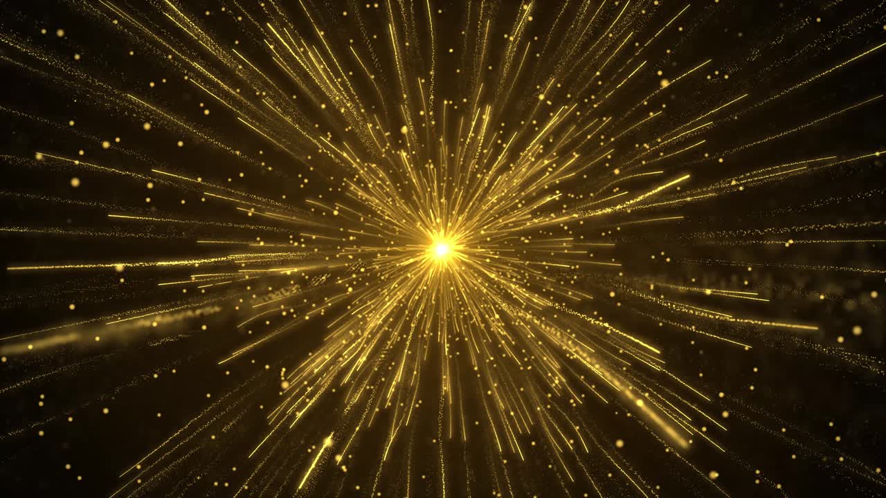 4k explosion gold lights sparkles glowing light explodes flare in center festive golden motion