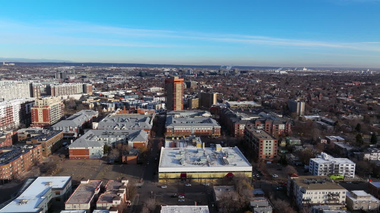 Denver Colorado seen from above in detail