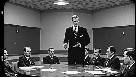 reunión de negocios en los años 50 o 60