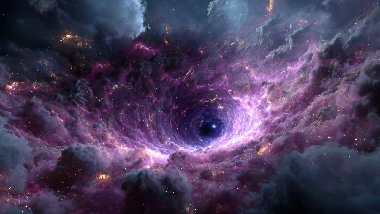 A Stunning Visualization of a Cosmic Vortex: An Ethereal Journey Through the Heart of a Spiraling Galaxy, Merging Stellar Beauty with Infinite Depths of Space