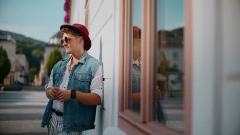 stylish man in a city street