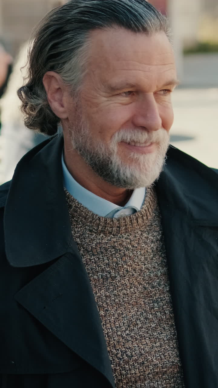 Smiling Senior Man in the City