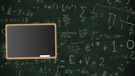 animación del icono del tablero sobre ecuaciones matemáticas