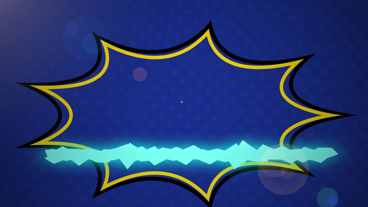 Animazione di un flash blu su sfondo blu scuro a fantasia