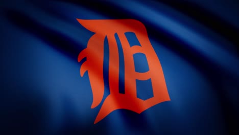 detroit tigers team logo on a flag