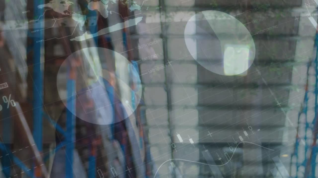 animación del procesamiento de datos sobre el almacén