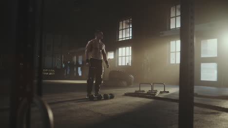 man working out in a gym