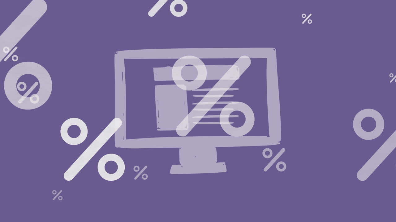 animación de los iconos de porcentaje en la computadora