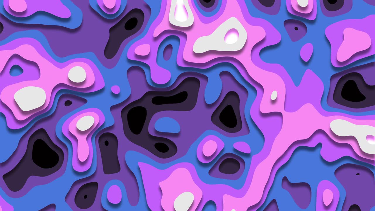 gráficos de movimiento de estilo recorte de capa rosa y púrpura, animación 3d