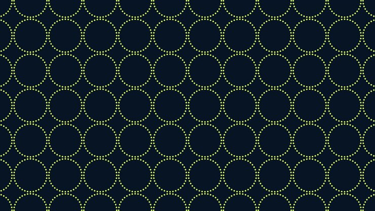 A dark blue background speckled with small green dots in a circular pattern. A simplistic yet intriguing visual with contrasting colors