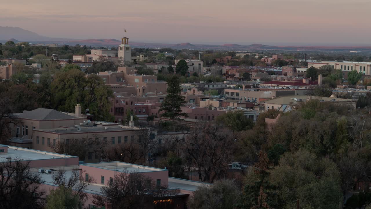 Santa Fe, New Mexico Cityscape at Dusk