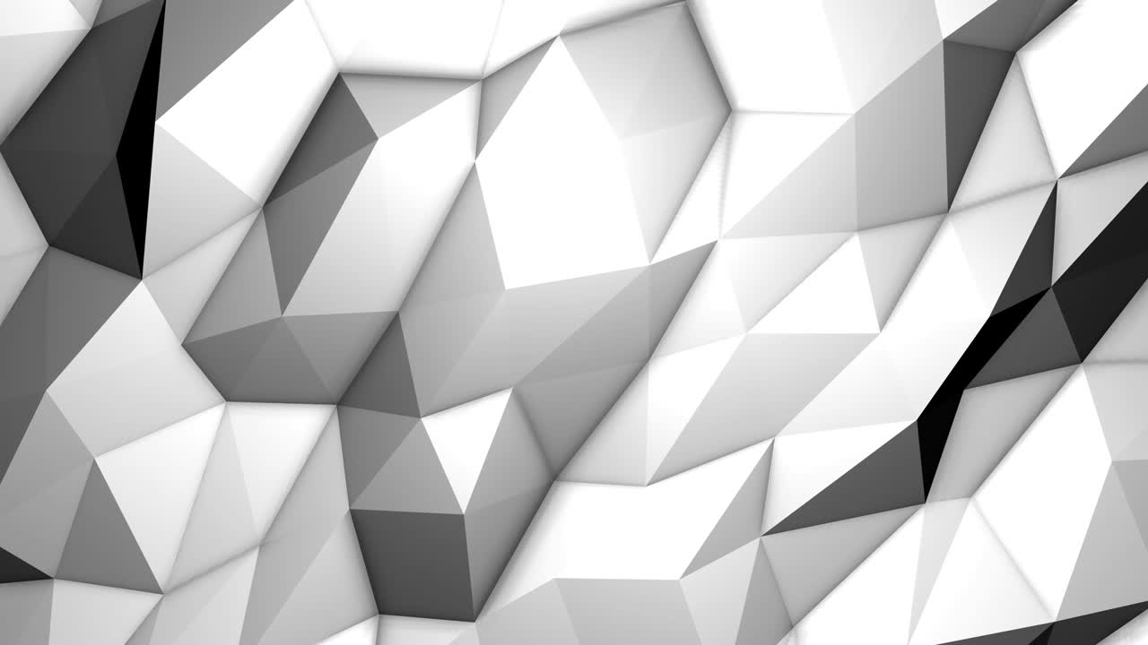Looped White Low Poly Triangular Background