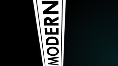 animation of word modern on black background