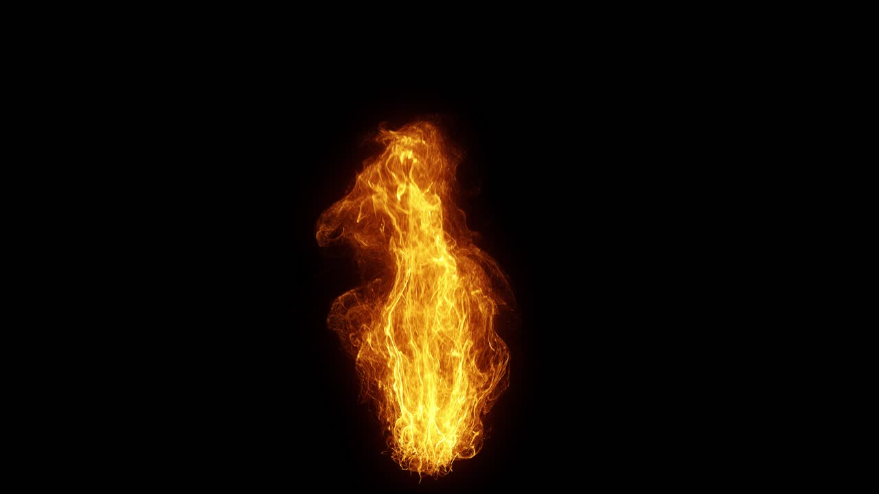 Dynamisk ildflammeeffekt på sort baggrund
