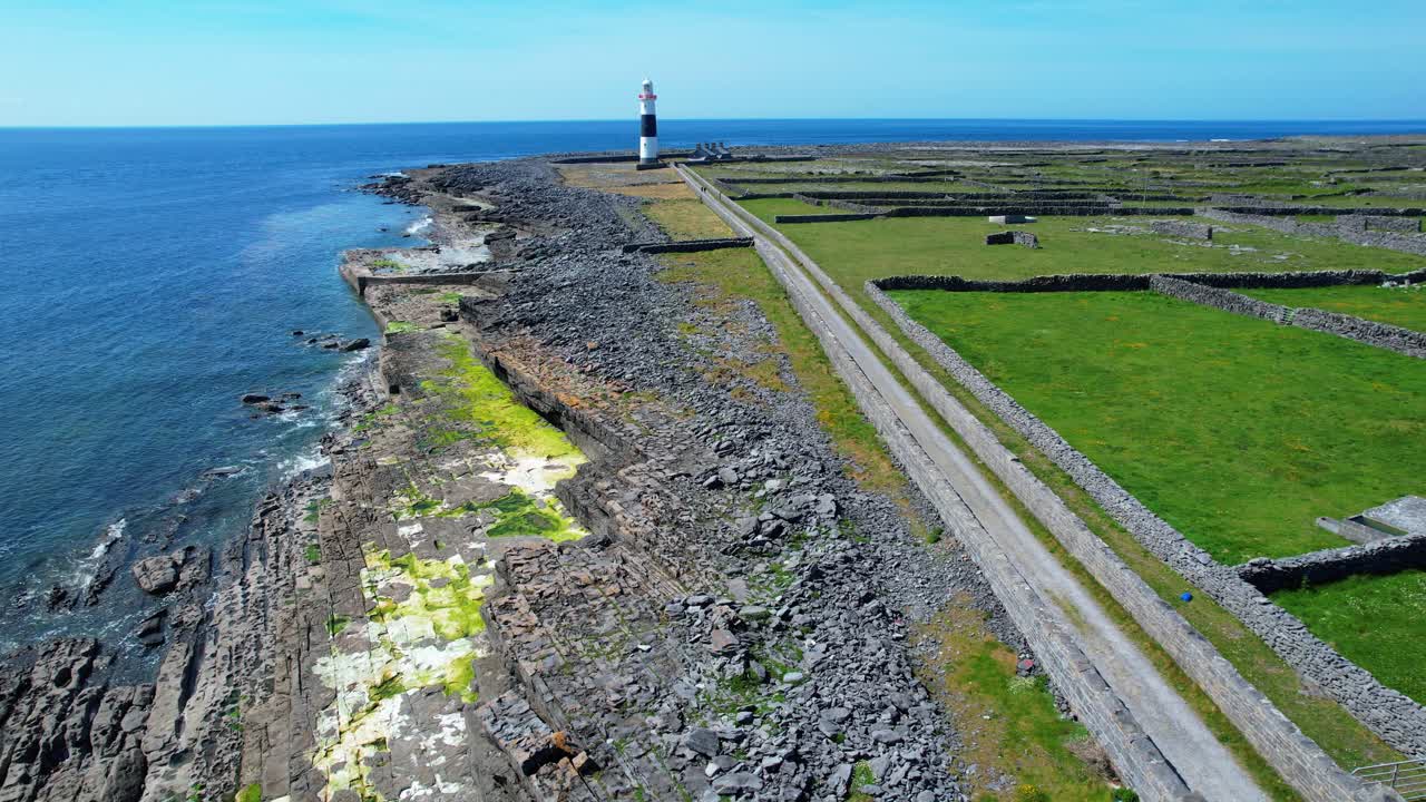 Aran Islands Inisheer lighthouse on a beautiful summer day Ireland epic Locations
