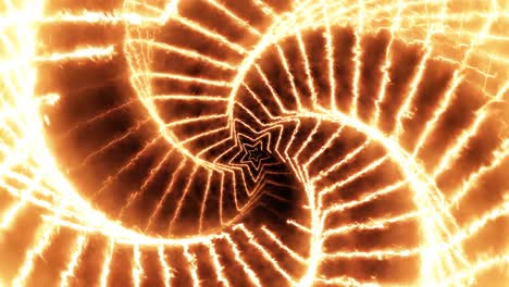 a mesmerizing spiral of glowing fire lines, rotating smoothly with intense brightness and dynamic movement