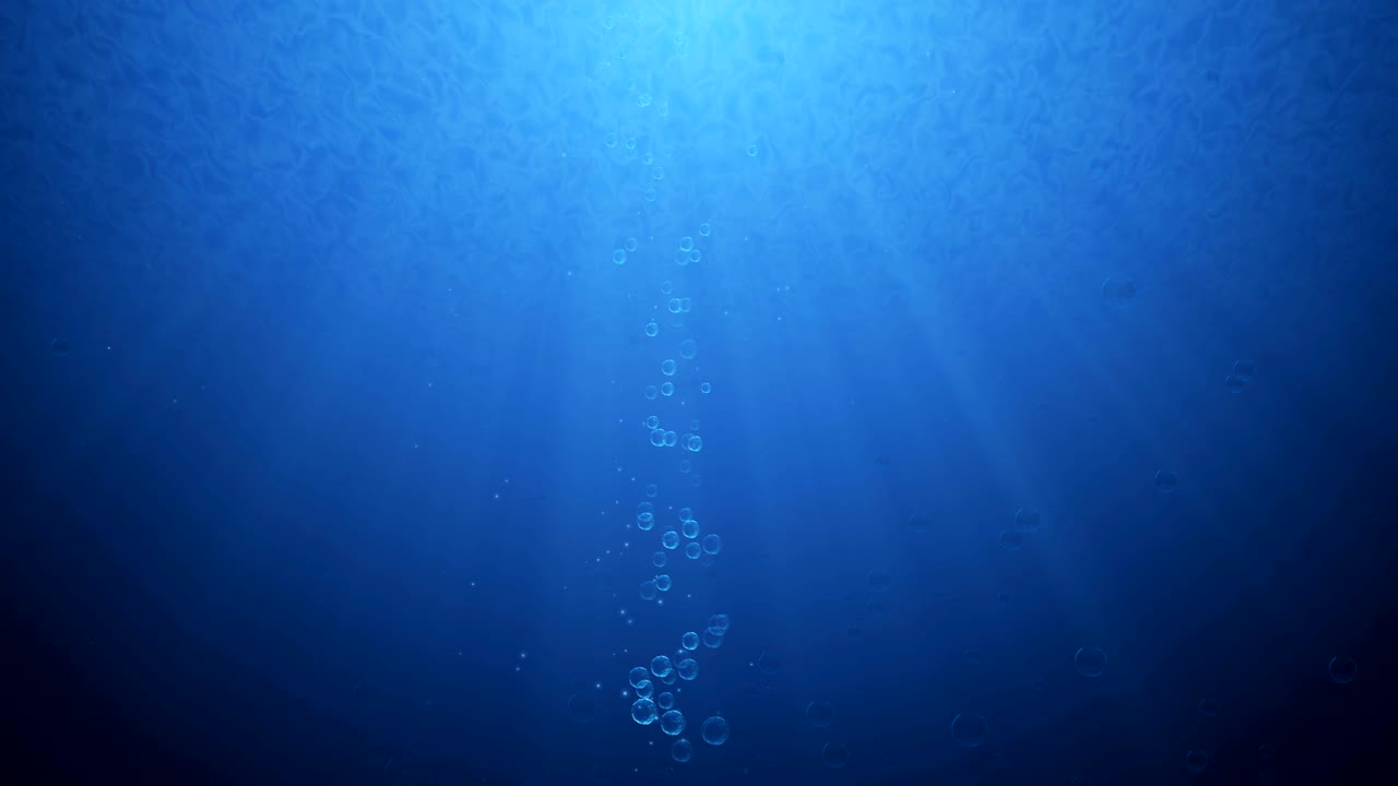 Seamless looping animation blue ocean waves from underwater with ...