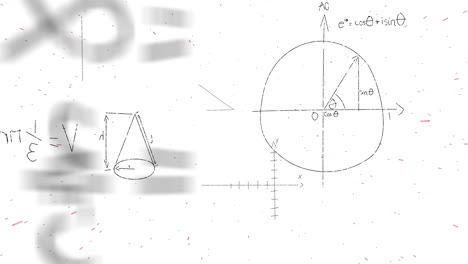 Animation of mathematical data processing over white background