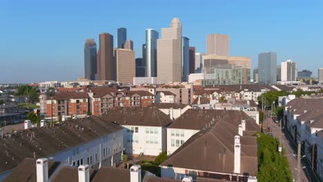 aerial of downtown houston and surrounding area