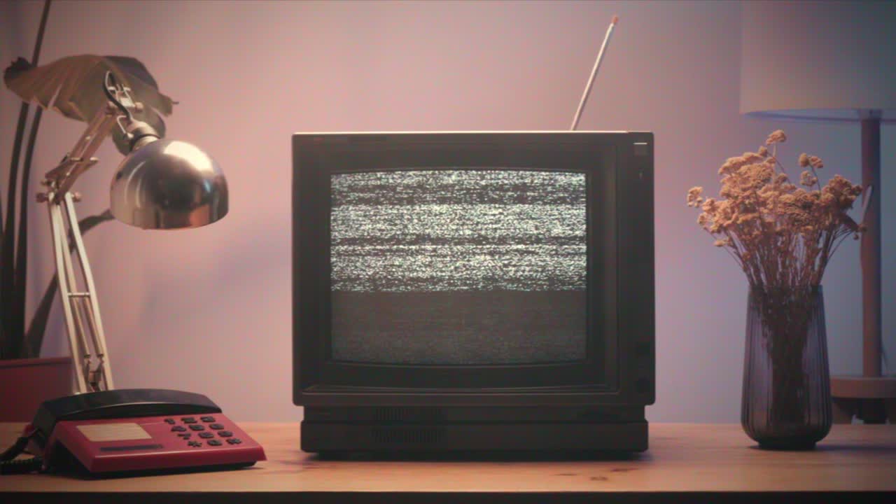 tv retro, televisión vintage en una configuración nostálgica, una tv retro muestra grano en la pantalla, dispositivo aterrador de la noche de halloween bueno para la llave de croma y la pantalla verde. imágenes de alta calidad 4k