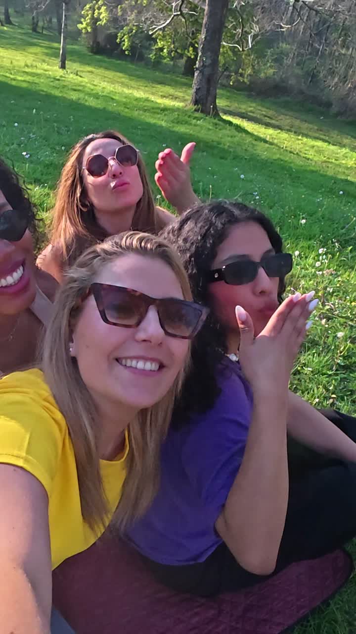 Group of women enjoying a picnic outdoors