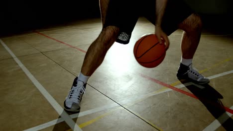 basketball player playing basketball in the court 4k