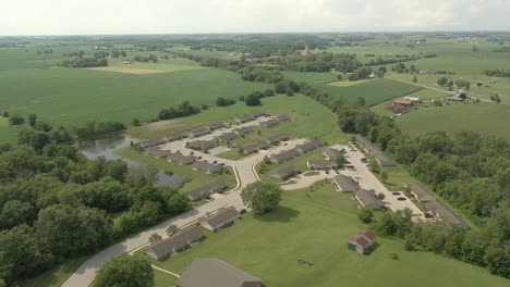 small town houses drone clip 8