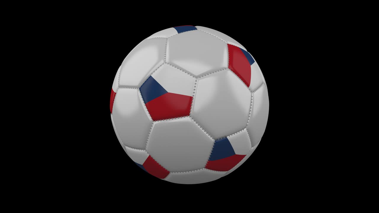 Soccer ball with flag Czech Republic, loop alpha