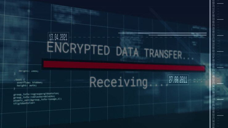 Animation of data processing and diagram over blue background