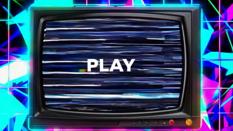 retro tv with play screen