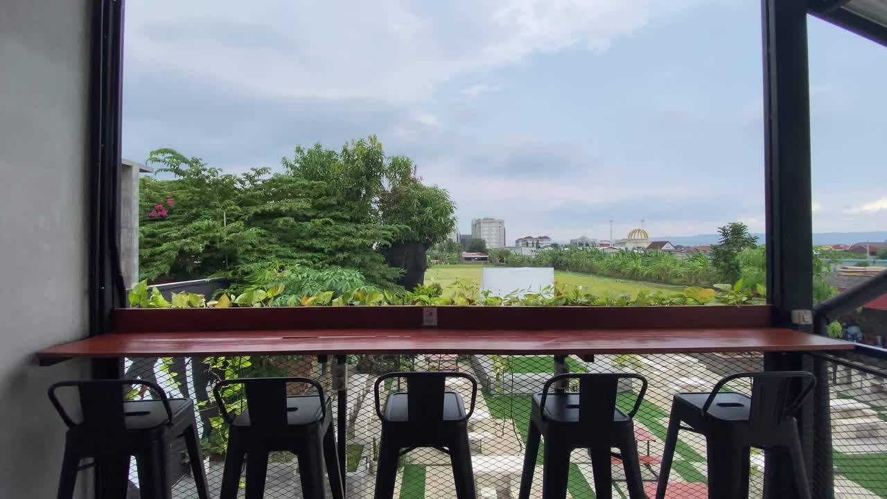 Relaxing Outdoor Cafe with City View