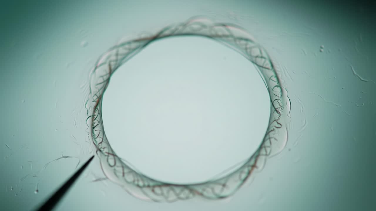 A lab experiment reveals intricate circular patterns formed by swirling liquid.
