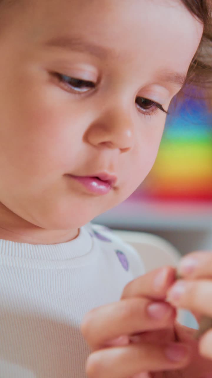 Young Child Engaged in Creative Play: Focusing on the Joyful Exploration of Colorful Art Materials and Engaging Imagination