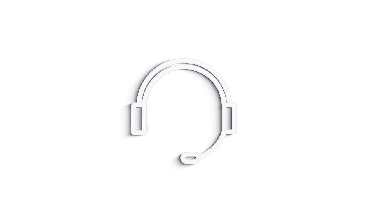 Social media 3D shadow icon design isolated on dark background. Outline web icon. Motion graphics.