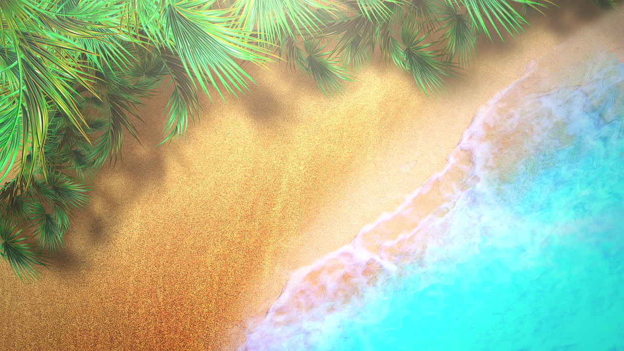 Closeup sandy beach with blue waves of ocean