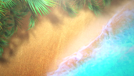Closeup-Sandstrand-Mit-Blauen-Wellen-Des-Ozeans
