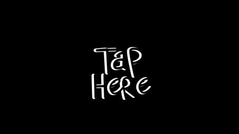 Animation-of-tap-here-text-and-blue-spots-on-black-background