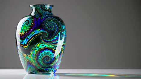 colorful abstract glass vase