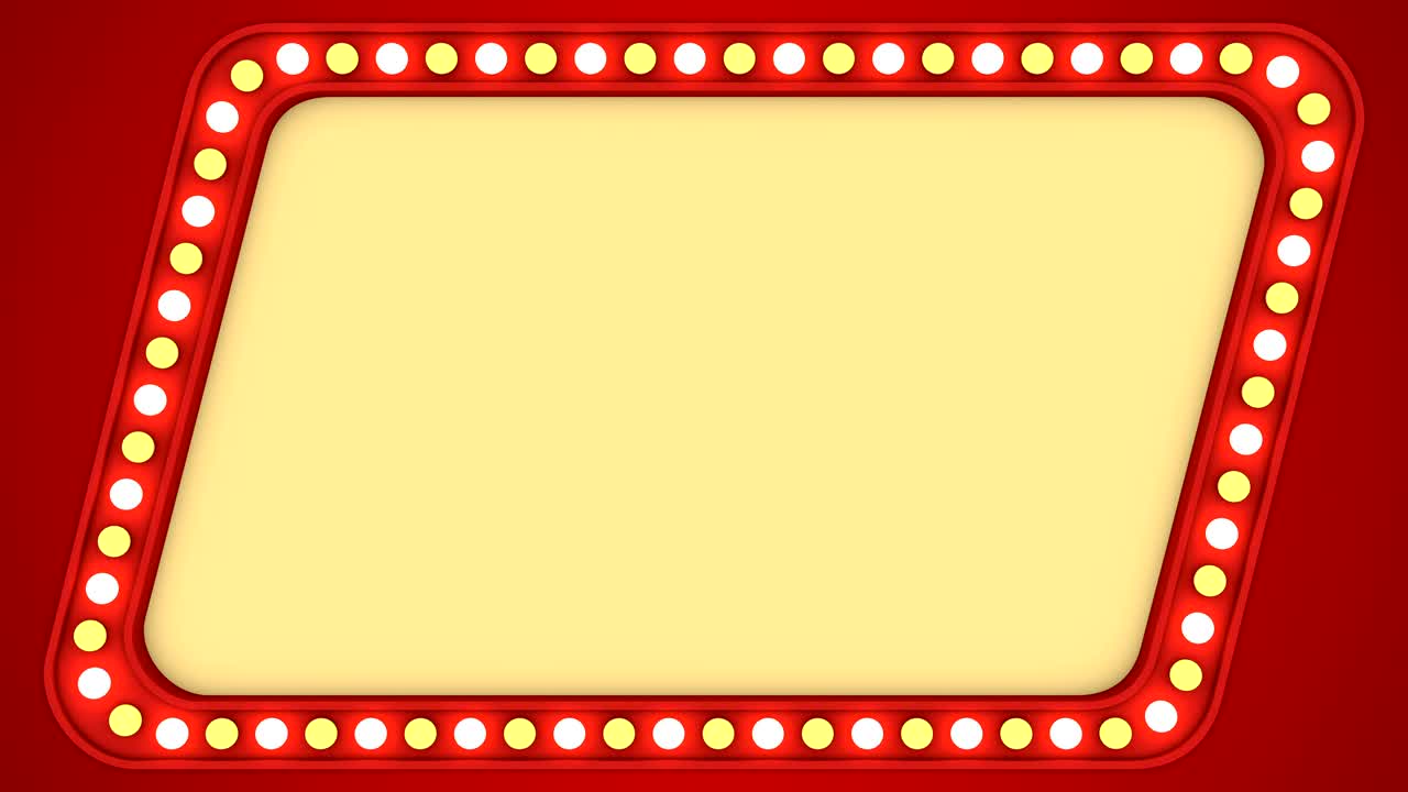 박이는 전구 빨간 빈티지 프레임 경계 화면 사각형 카지노 배경 루프