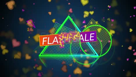 animación del texto de venta instantánea sobre un fondo abstracto
