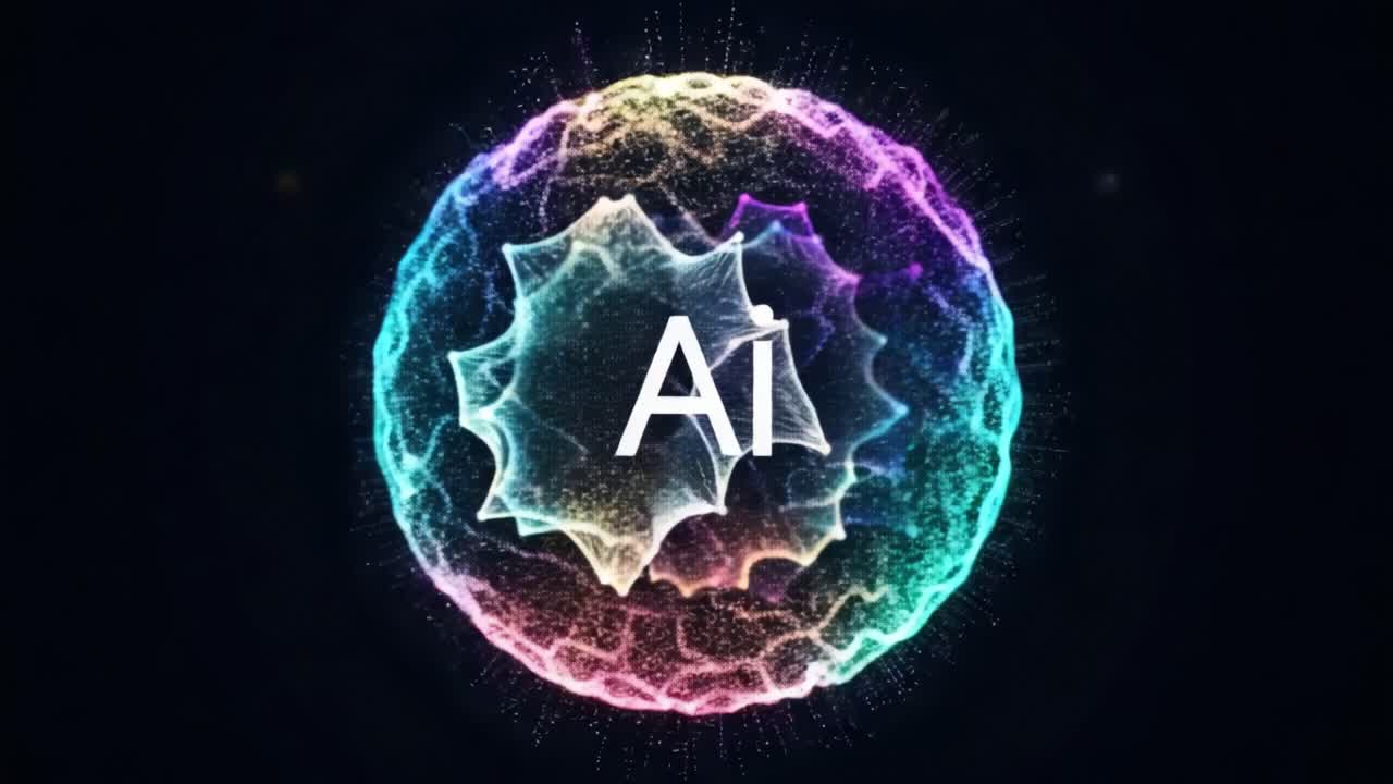 A Dynamic Visualization of Artificial Intelligence: An Engaging Representation of AI Concepts with Colorful Particle Effects and a Pulsating Design
