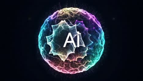 a dynamic visualization of artificial intelligence: an engaging representation of ai concepts with colorful particle effects and a pulsating design