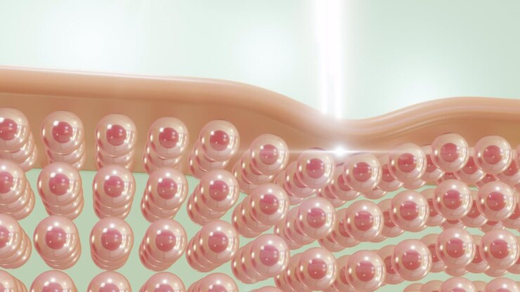 Animation laser or serum vitamin through the skin layer for repair wrinkles