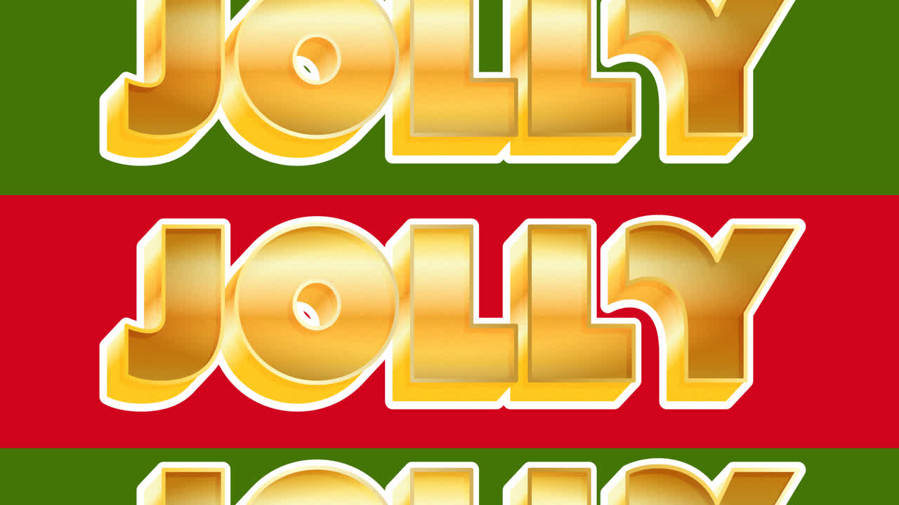 Animación de texto 'Feliz Navidad' en fondo rojo y verde