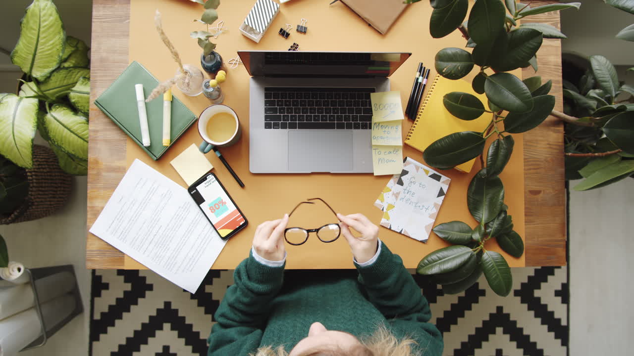 Woman working from home