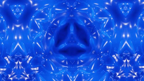 estructuras 3d simétricas abstractas con animación en bucle, gradientes de color azul suave. efecto caleidoscopio con ondas fractales abstractas. hermoso fondo abstracto con patrón 3d. dof