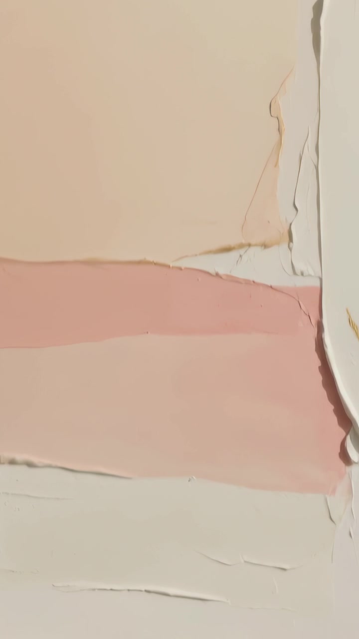 Vertical video: Panning camera revealing lower painted bands in room closeup, with torn curled edge