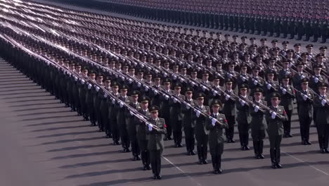 large formation of soldiers in a military parade
