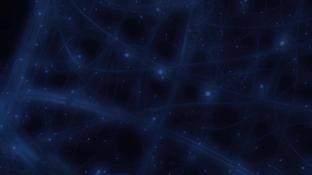 Abstract blue futuristic structure floating in space