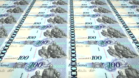 billetes de cien pulas de botswana, dinero en efectivo, bucle